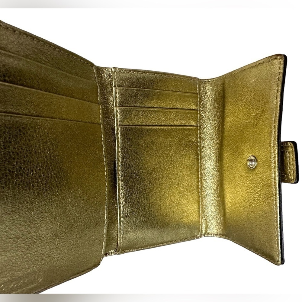 Coach Signature Patchwork Snakeskin Mini Wallet In Khaki/Gold RARE New With Tags - Picture 10 of 15